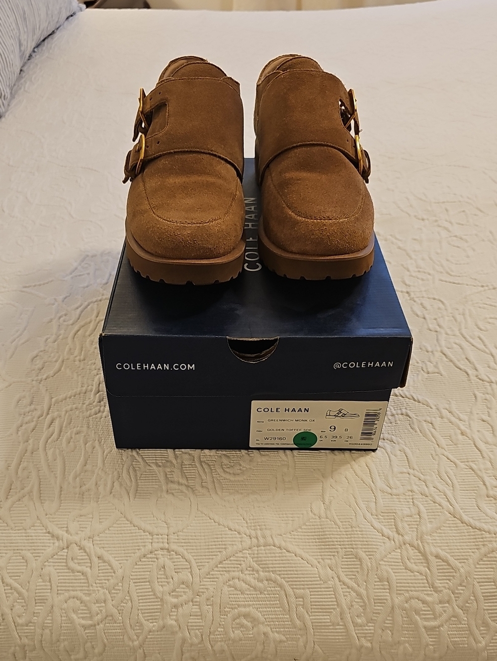 Cole Haan Women’s Brown Suede Double Monk Strap Loafers